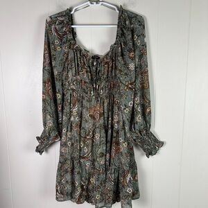 Blu Pepper Ruffle Tiered Long Sleeve Dress L‎